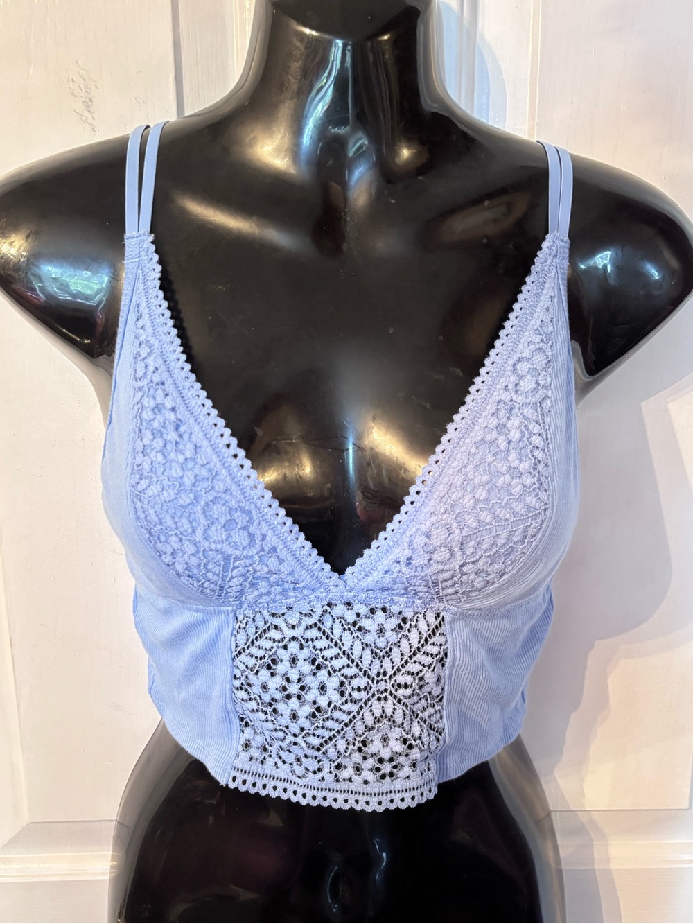 aerie Light Blue Lace Bralette Cami